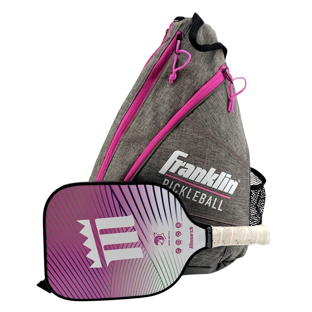 Monarch Duchess Pickleball Paddle Franklin Sling Bag Set OS Gray Pink Excellent